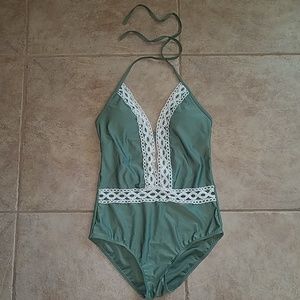 Green one piece swimsuit